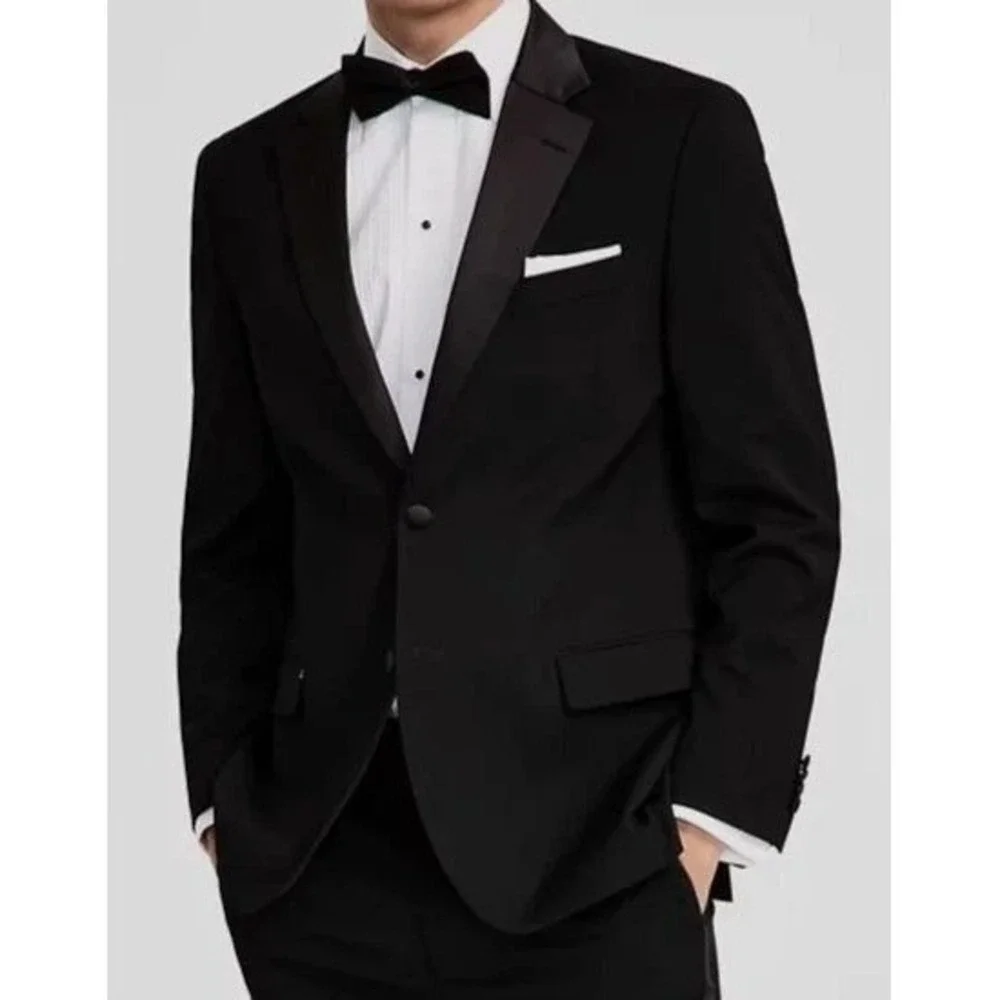 Nautica Mens Modern fit Tuxedo Jacket 46L No Pants Black Stretch
